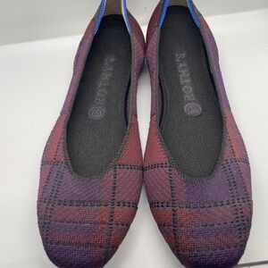 Rothy's Cranberry Plaid Flats - Purple and Red